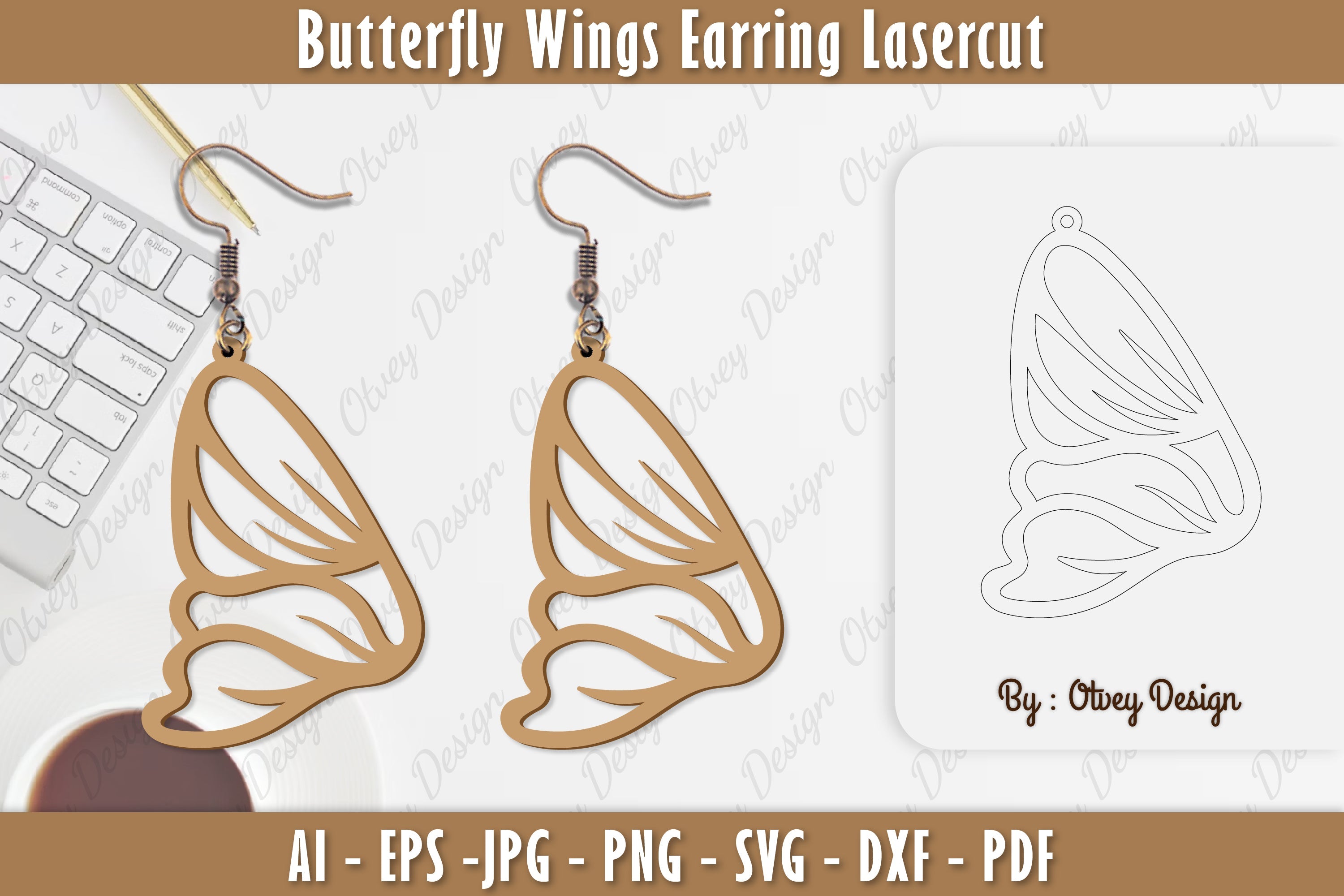 Butterfly Earring Lasercut SVG Bundle 14 - CraftNest - Digital Crafting and Art