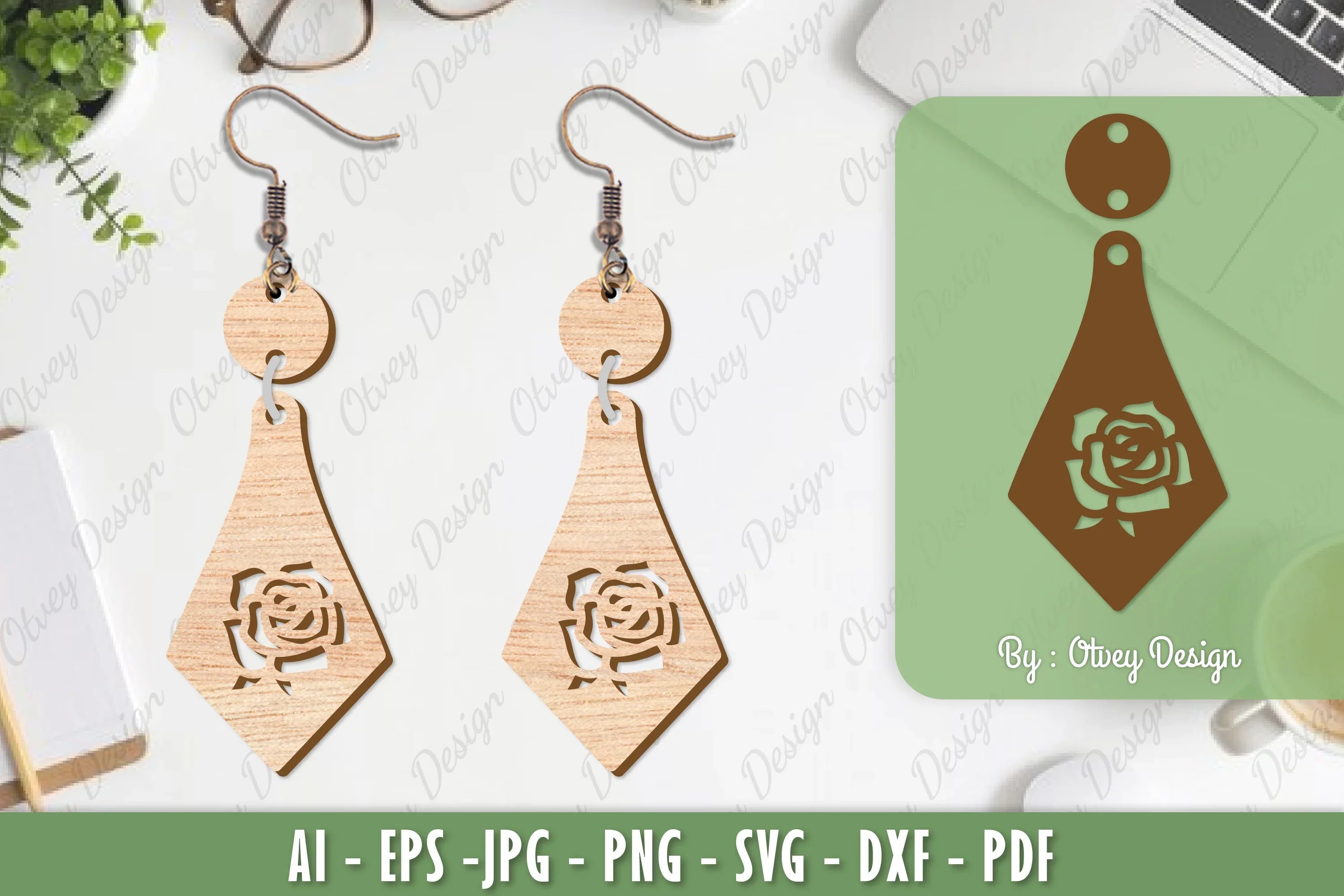 Flower Earrings Laser Cut SVG Bundle 78 - CraftNest - Digital Crafting and Art