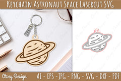 Astronaut Space Keychain Earring SVG Bundle 18 - CraftNest - Digital Crafting and Art