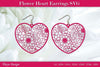 Flower Heart Earrings SVG Bundle