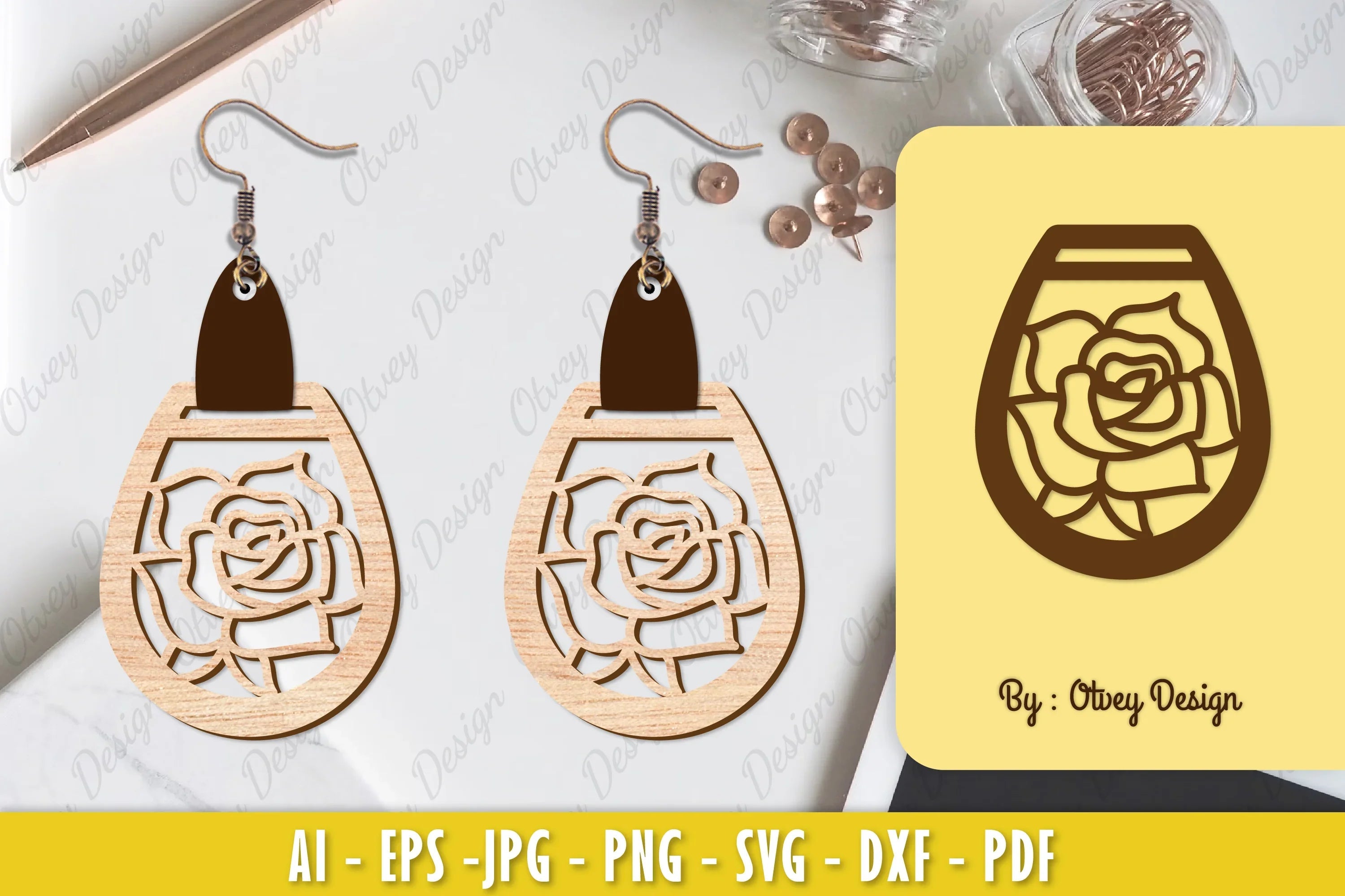 Flower Earring Laser Cut SVG Bundle 88 - CraftNest - Digital Crafting and Art