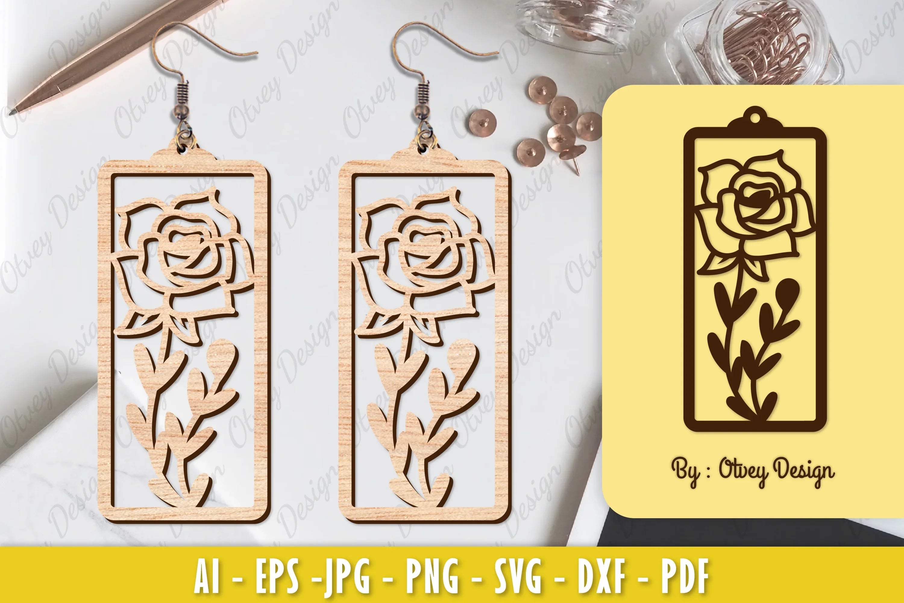 Flower Earring Laser Cut SVG Bundle 128 - CraftNest - Digital Crafting and Art