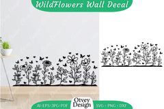 Blooming Wildflowers Wall Decal SVG Bundle 10 - CraftNest - Digital Crafting and Art