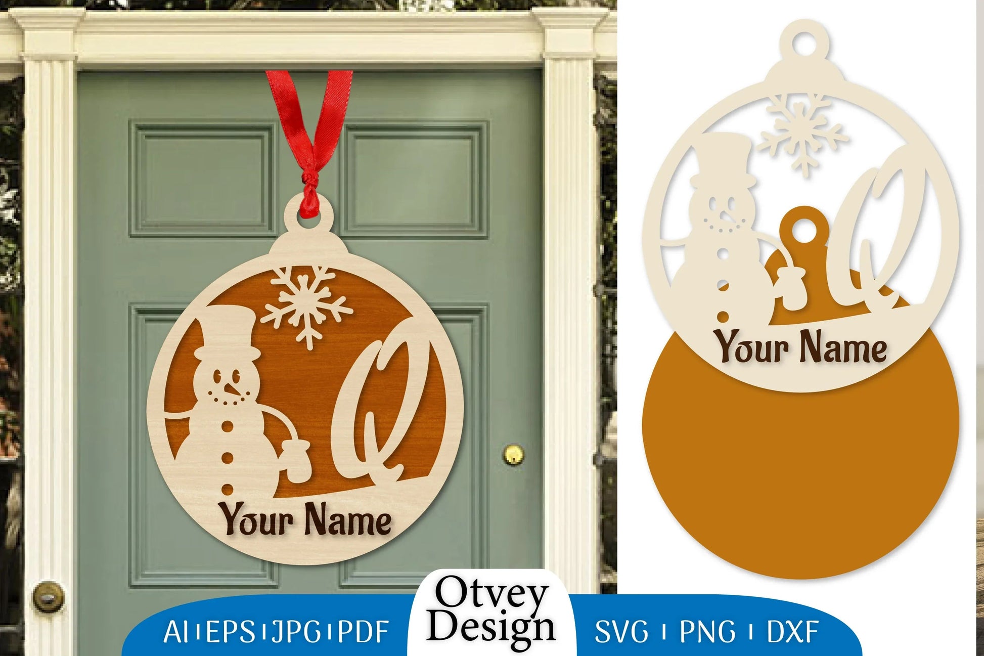 Snowman Name Christmas Ball SVG Bundle 8 - CraftNest - Digital Crafting and Art