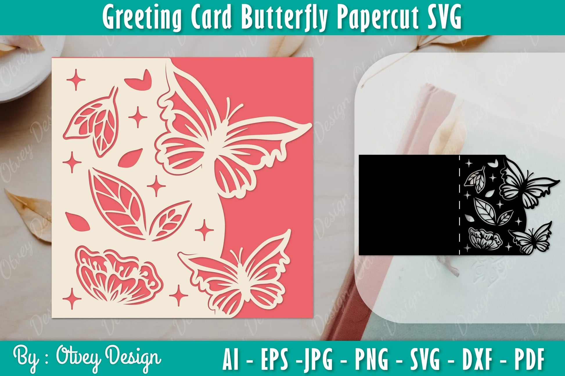 Butterfly Papercut Greeting Card SVG Bundle 3 - CraftNest - Digital Crafting and Art