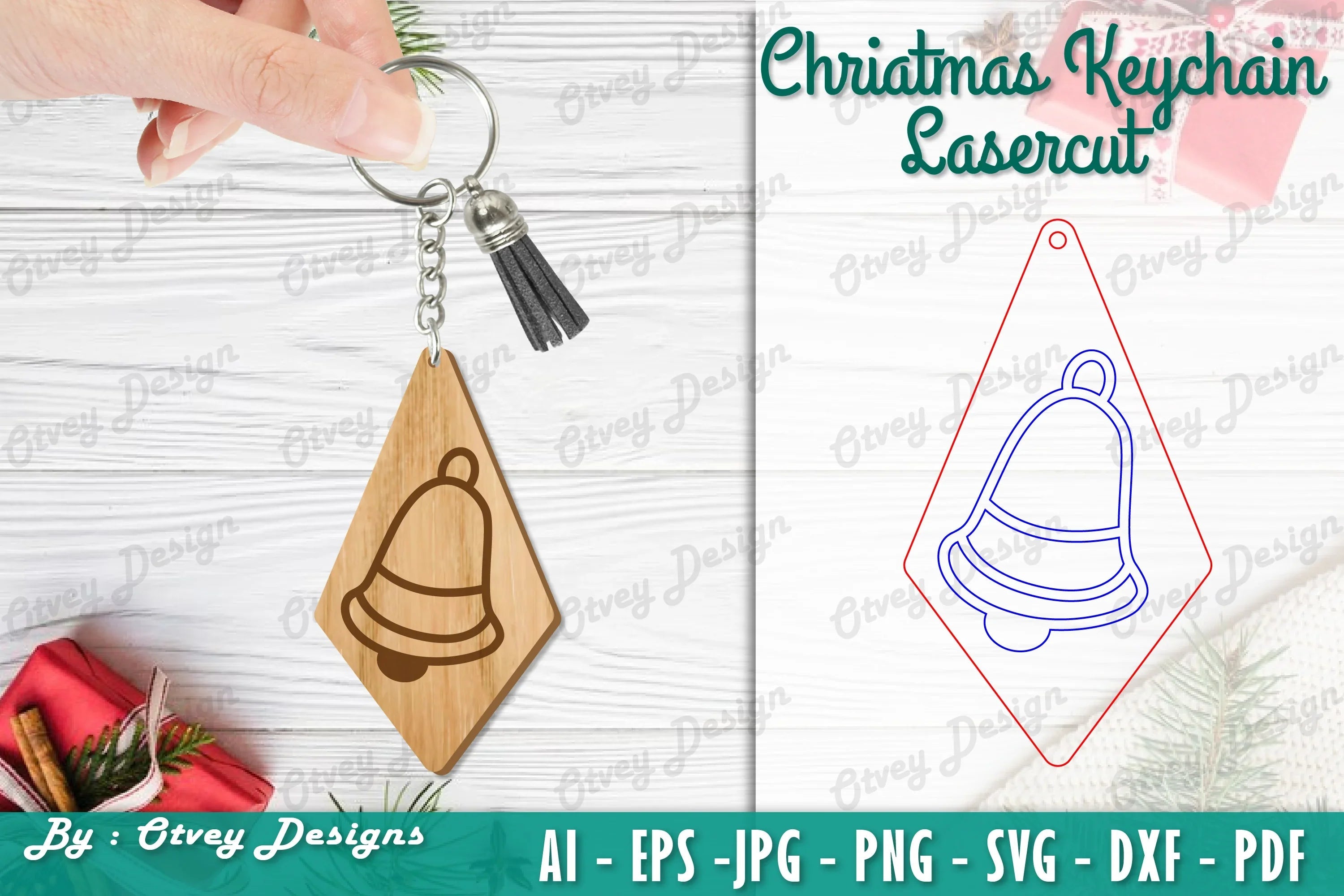 Christmas Keychain Lasercut SVG Bundle 48 - CraftNest - Digital Crafting and Art