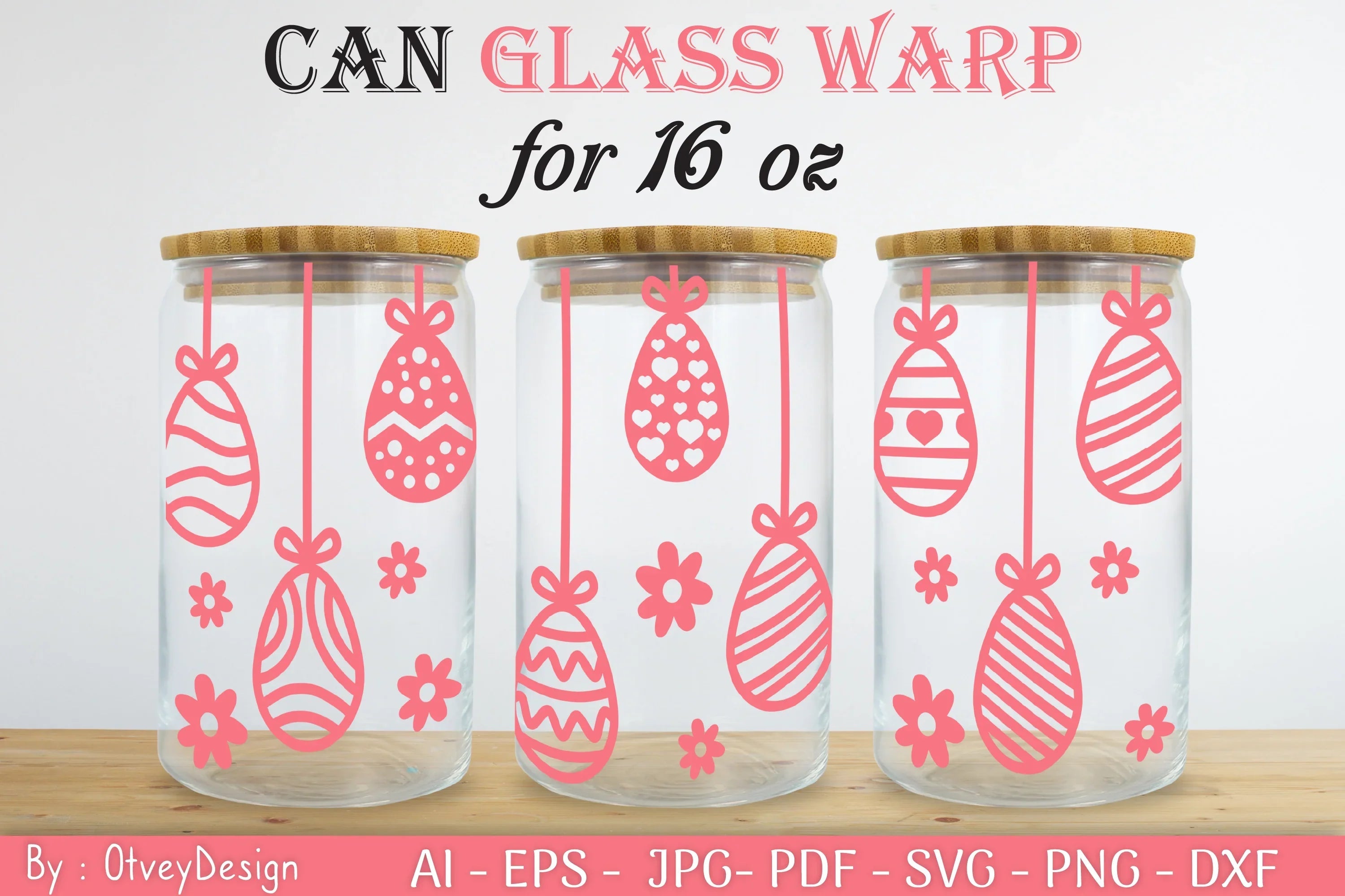 Happy Easter Day 16oz Can Glass Wrap SVG Bundle 11 - CraftNest - Digital Crafting and Art