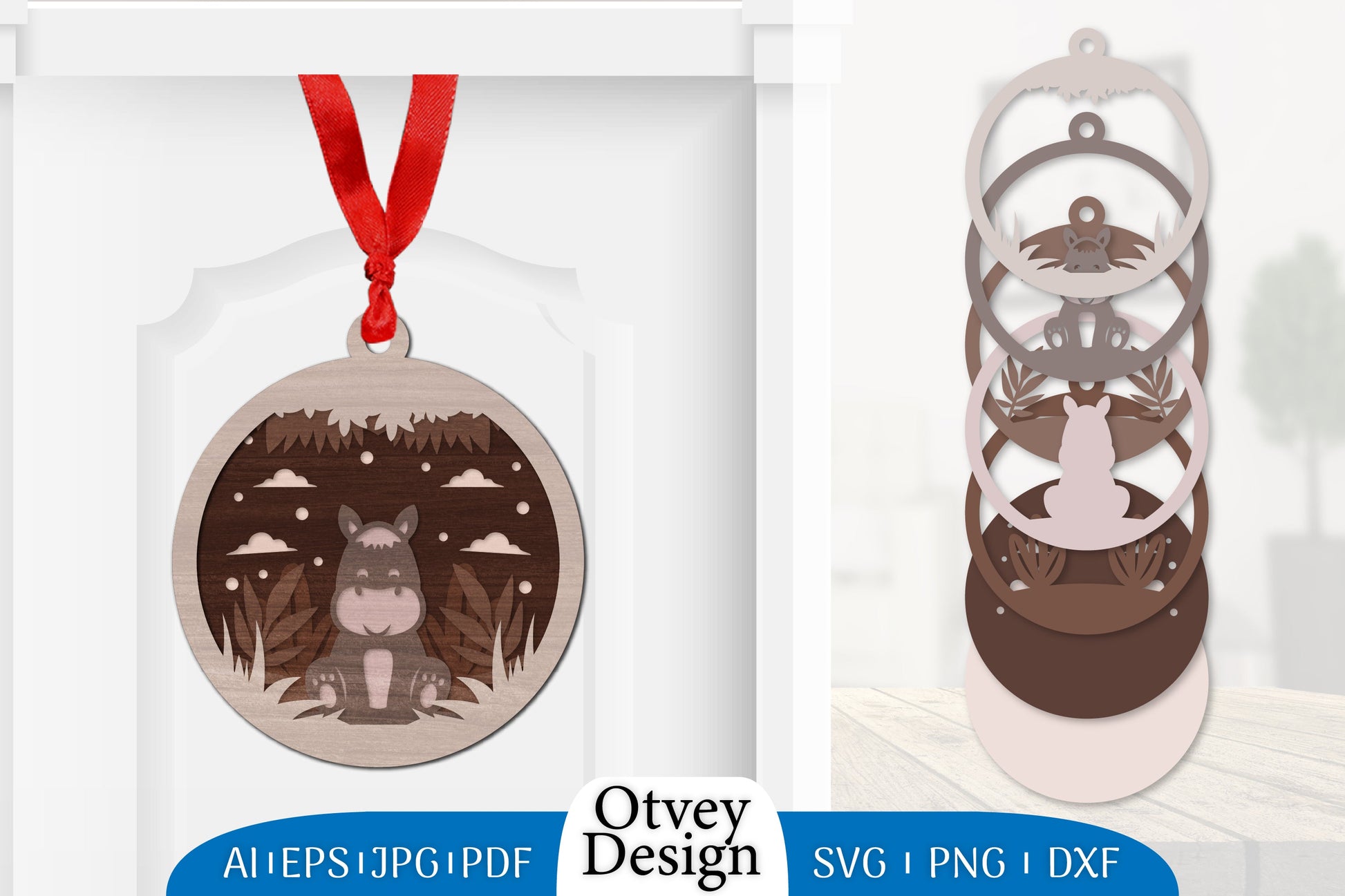 3D Animal Ornament Layered Lasercut SVG Bundle 7 - CraftNest - Digital Crafting and Art