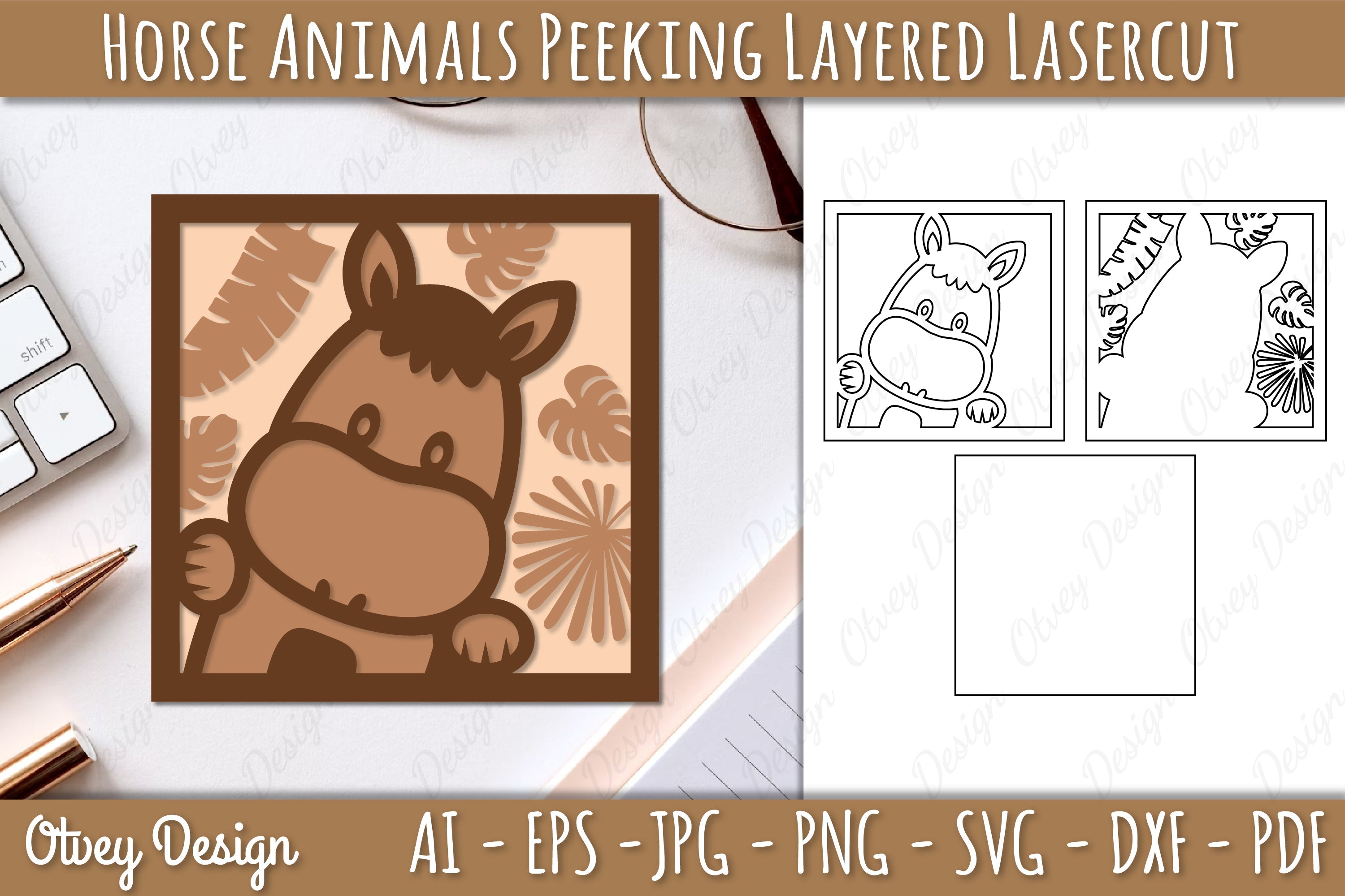 Animals Peeking Layered Lasercut SVG Bundle 14 - CraftNest - Digital Crafting and Art