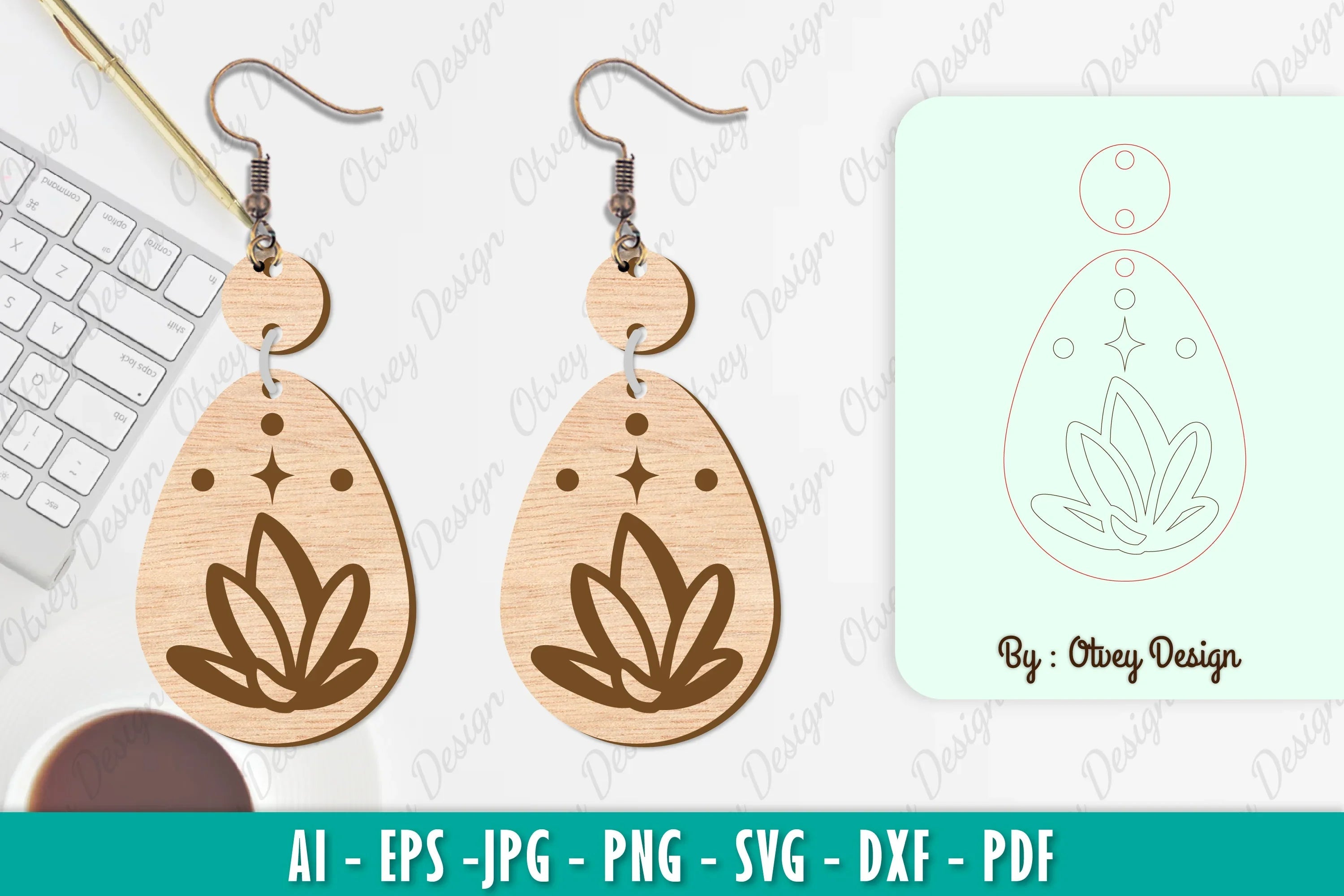 Flower Earring SVG Bundle 83 - CraftNest - Digital Crafting and Art