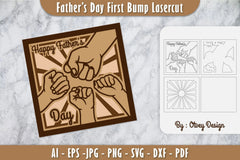 Father's Day Fist Bump Layered Laser Cut SVG Bundle 8 - CraftNest - Digital Crafting and Art