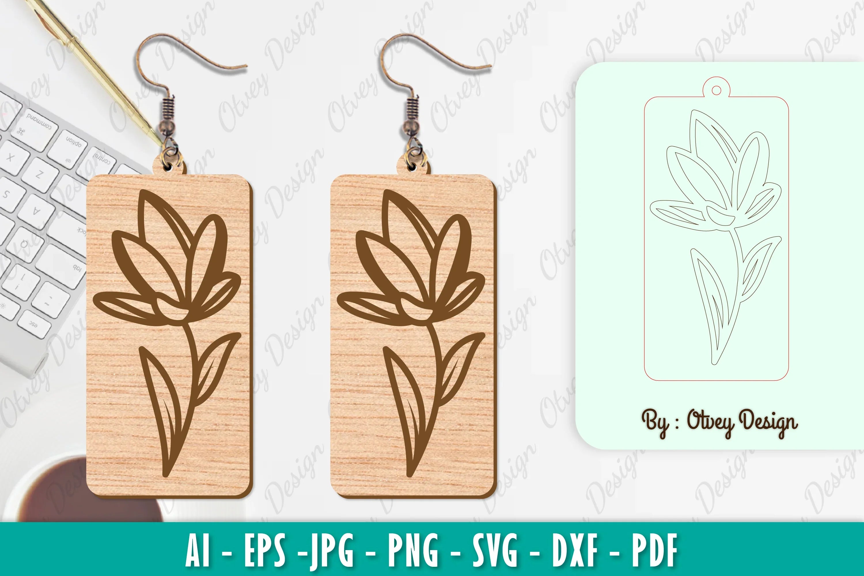 Flower Earring SVG Bundle 35 - CraftNest - Digital Crafting and Art