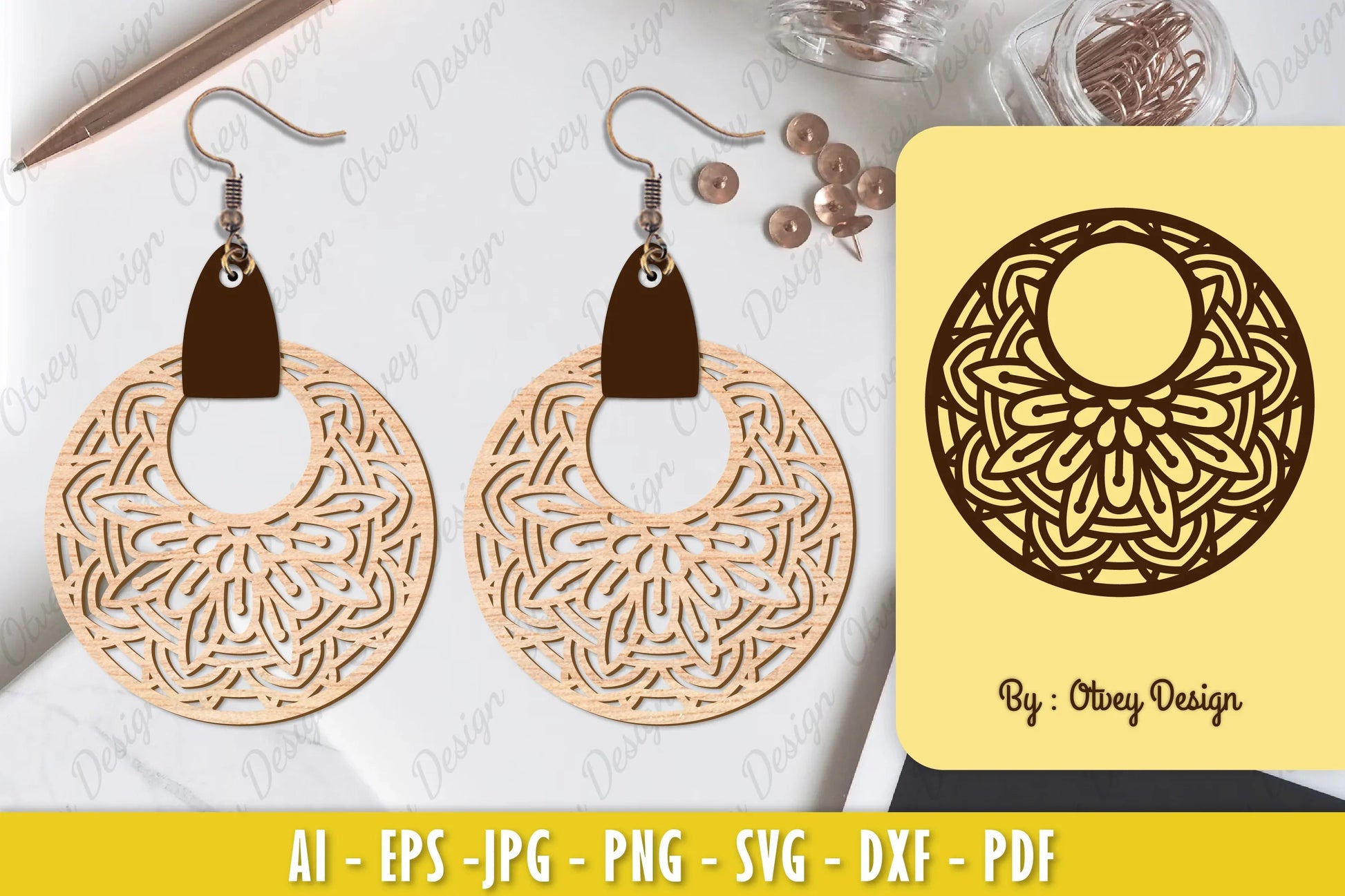 Earrings Mandala SVG Bundle 9 - CraftNest - Digital Crafting and Art