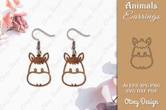Animal Earrings SVG Bundle 26 - CraftNest - Digital Crafting and Art