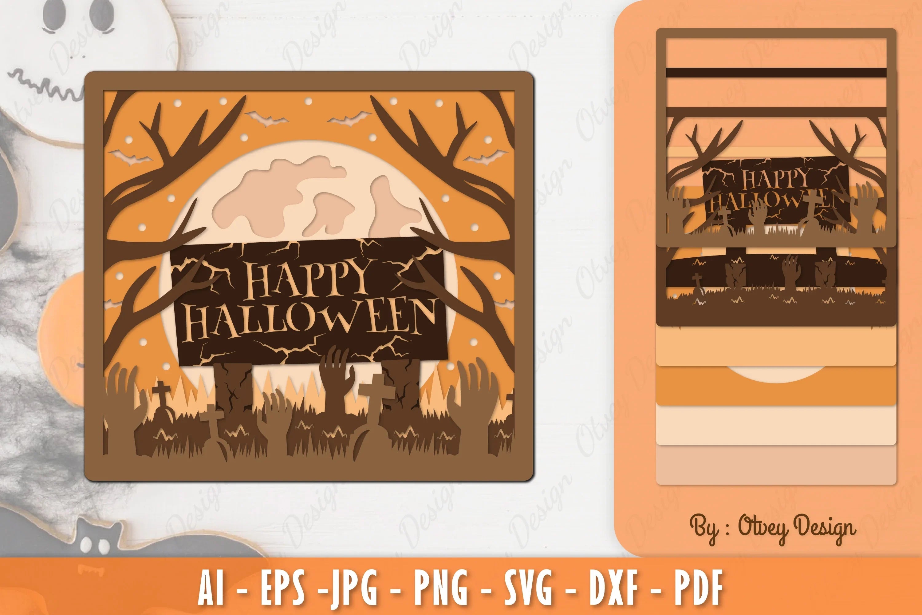 Halloween Layered Lasercut SVG Bundle 8 - CraftNest - Digital Crafting and Art