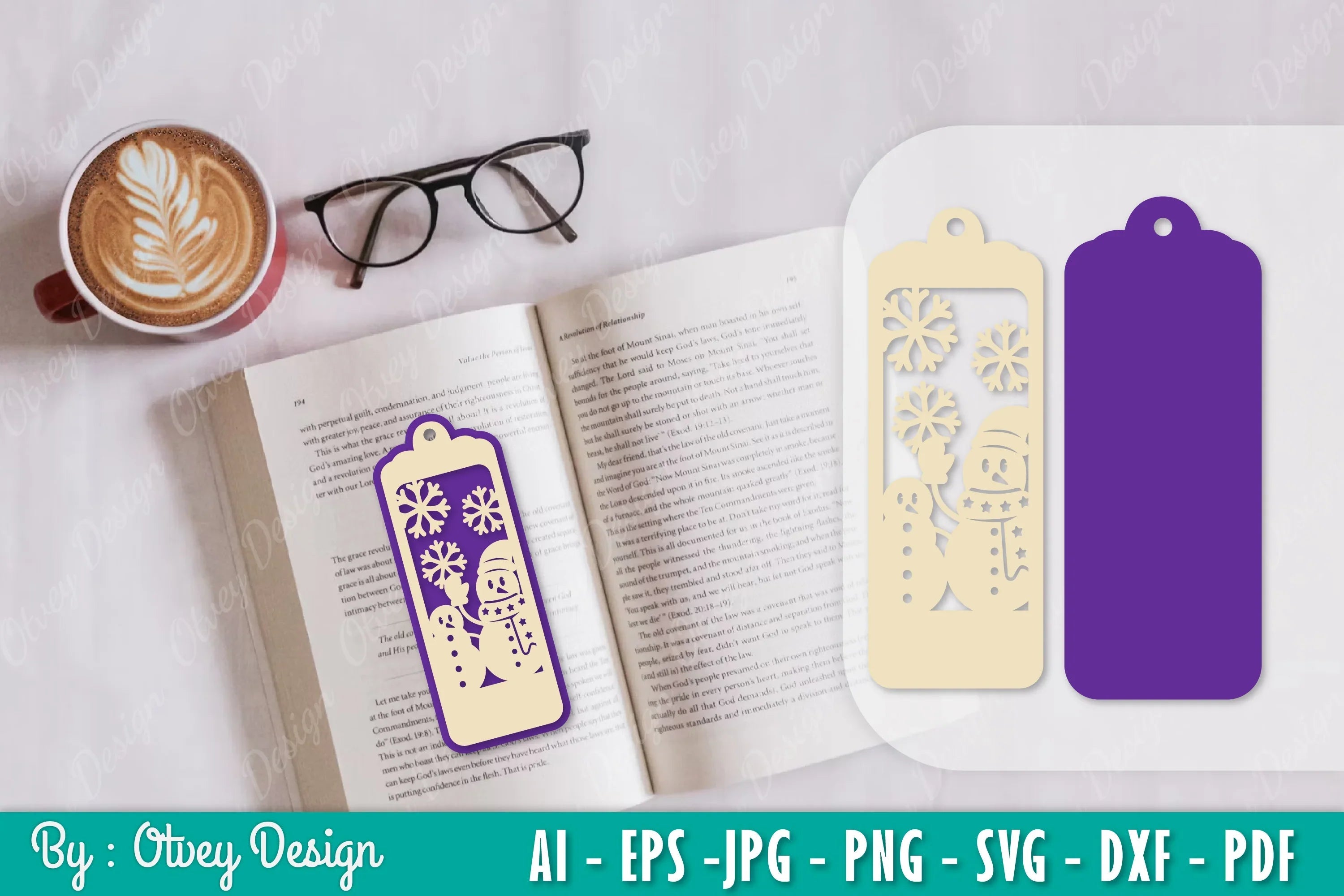 Snowman Bookmark SVG Bundle 9 - CraftNest - Digital Crafting and Art