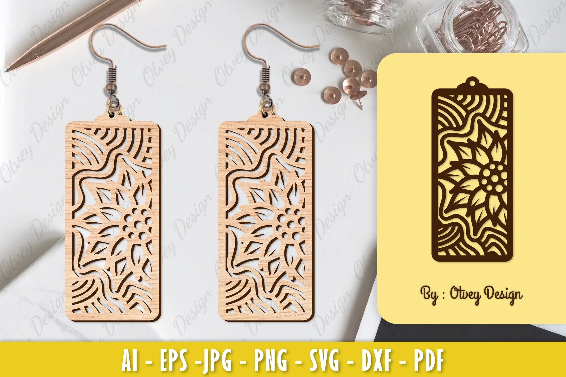 Flower Earring Laser Cut SVG Bundle 109 - CraftNest - Digital Crafting and Art