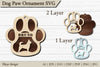 Dog Paw Ornament SVG Bundle