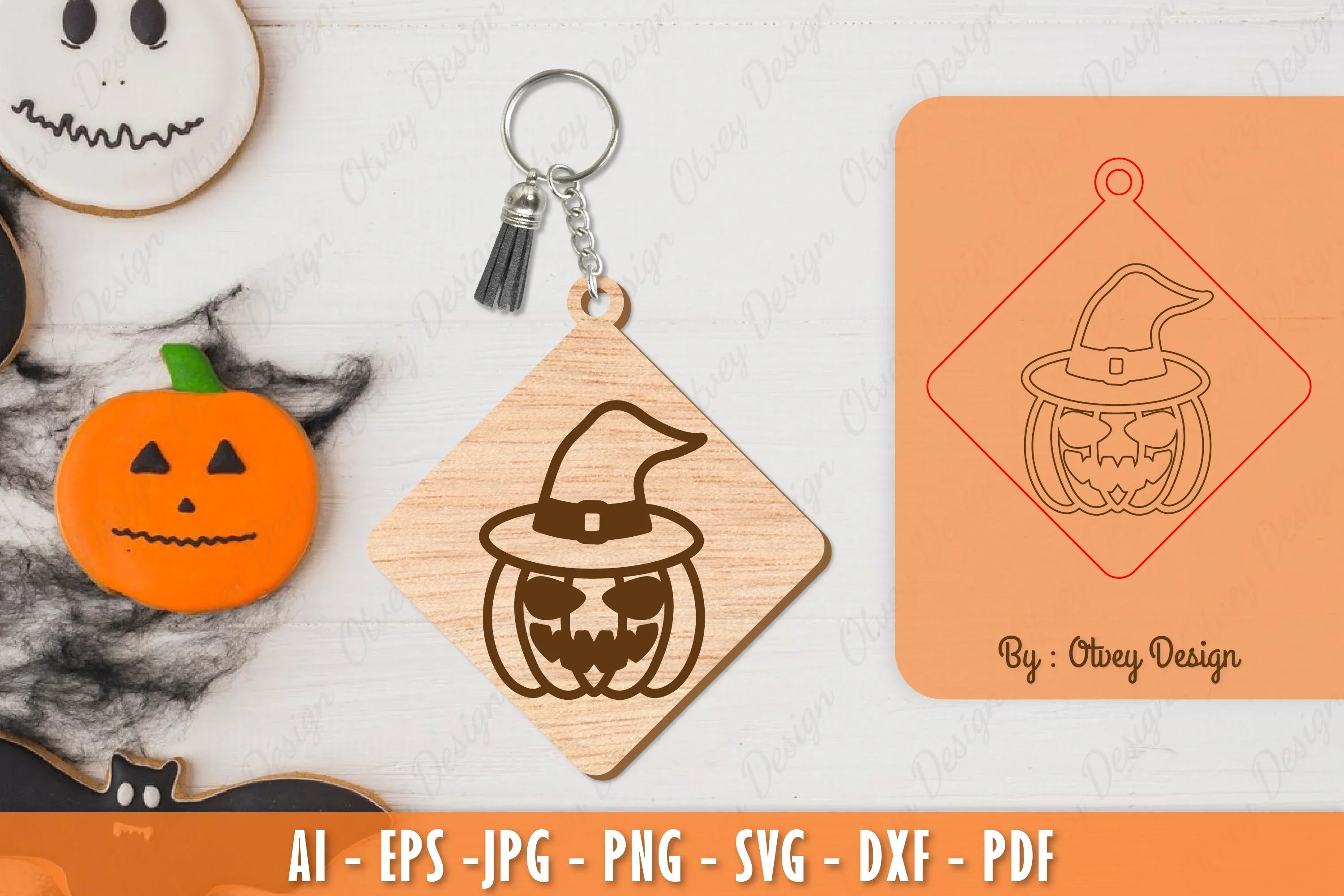 Halloween Keychain Laser Cut SVG Bundle 43 - CraftNest - Digital Crafting and Art