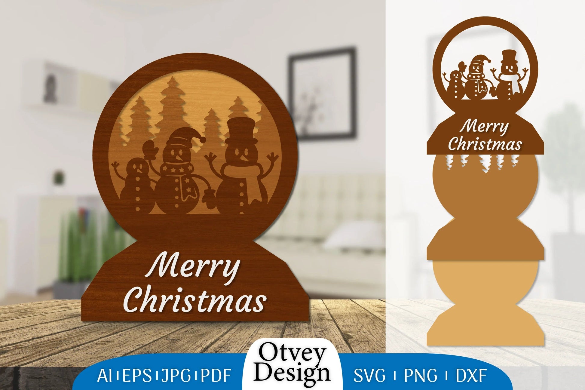 Christmas Snowman Layered Lasercut SVG Bundle 8 - CraftNest - Digital Crafting and Art
