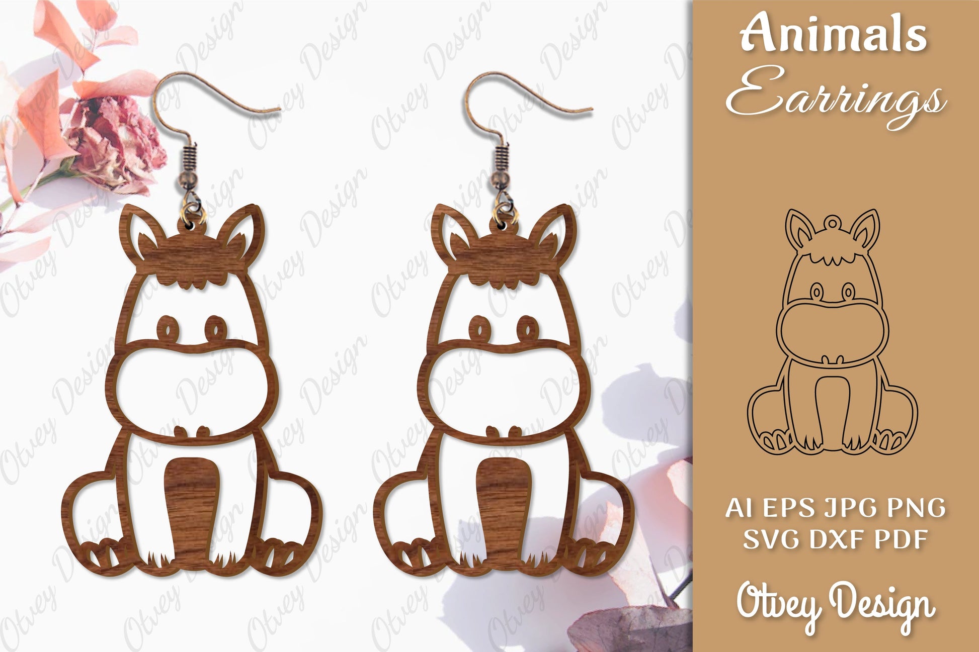 Animal Earrings SVG Bundle 14 - CraftNest - Digital Crafting and Art
