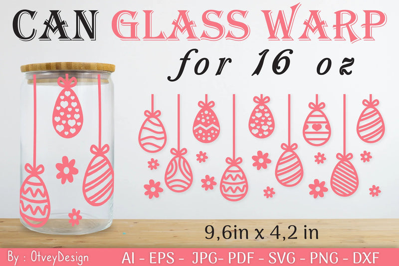 Happy Easter Day 16oz Can Glass Wrap SVG Bundle 11 - CraftNest - Digital Crafting and Art