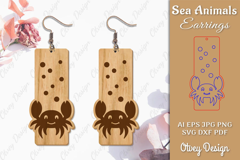 Earrings Sea Animals Laser Cut SVG Bundle 9 - CraftNest - Digital Crafting and Art