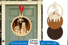 Snowman Ornament Lasercut SVG Bundle 10 - CraftNest - Digital Crafting and Art