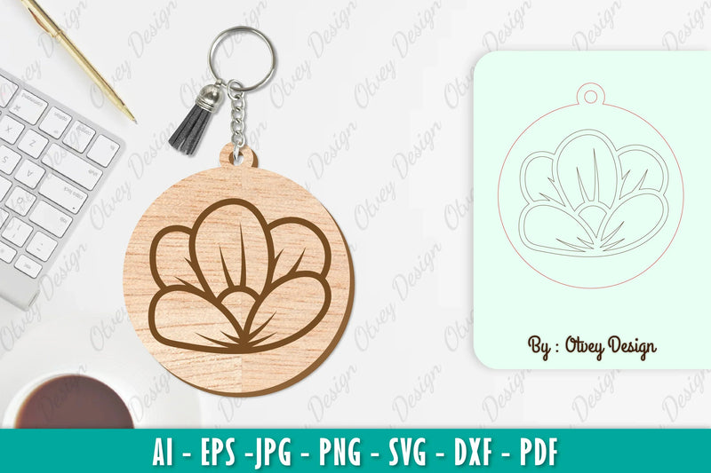 Flower Keychain SVG Bundle 36 - CraftNest - Digital Crafting and Art
