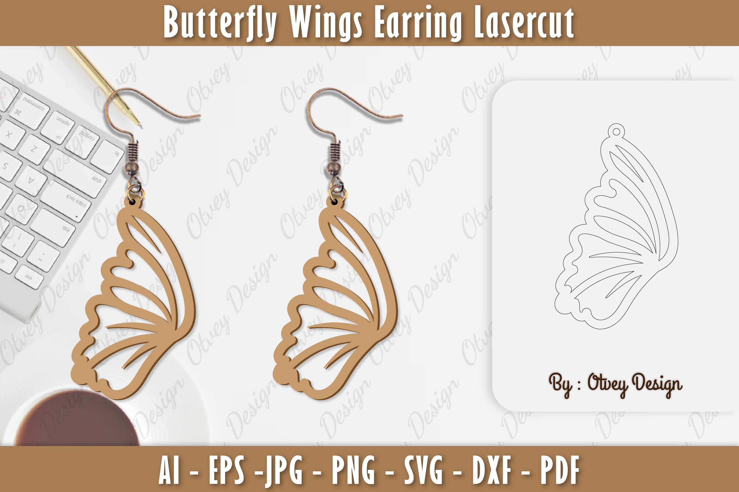 Butterfly Earring Lasercut SVG Bundle 16 - CraftNest - Digital Crafting and Art