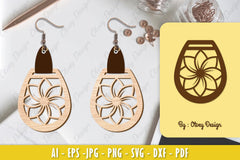 Flower Earring Laser Cut SVG Bundle 90 - CraftNest - Digital Crafting and Art