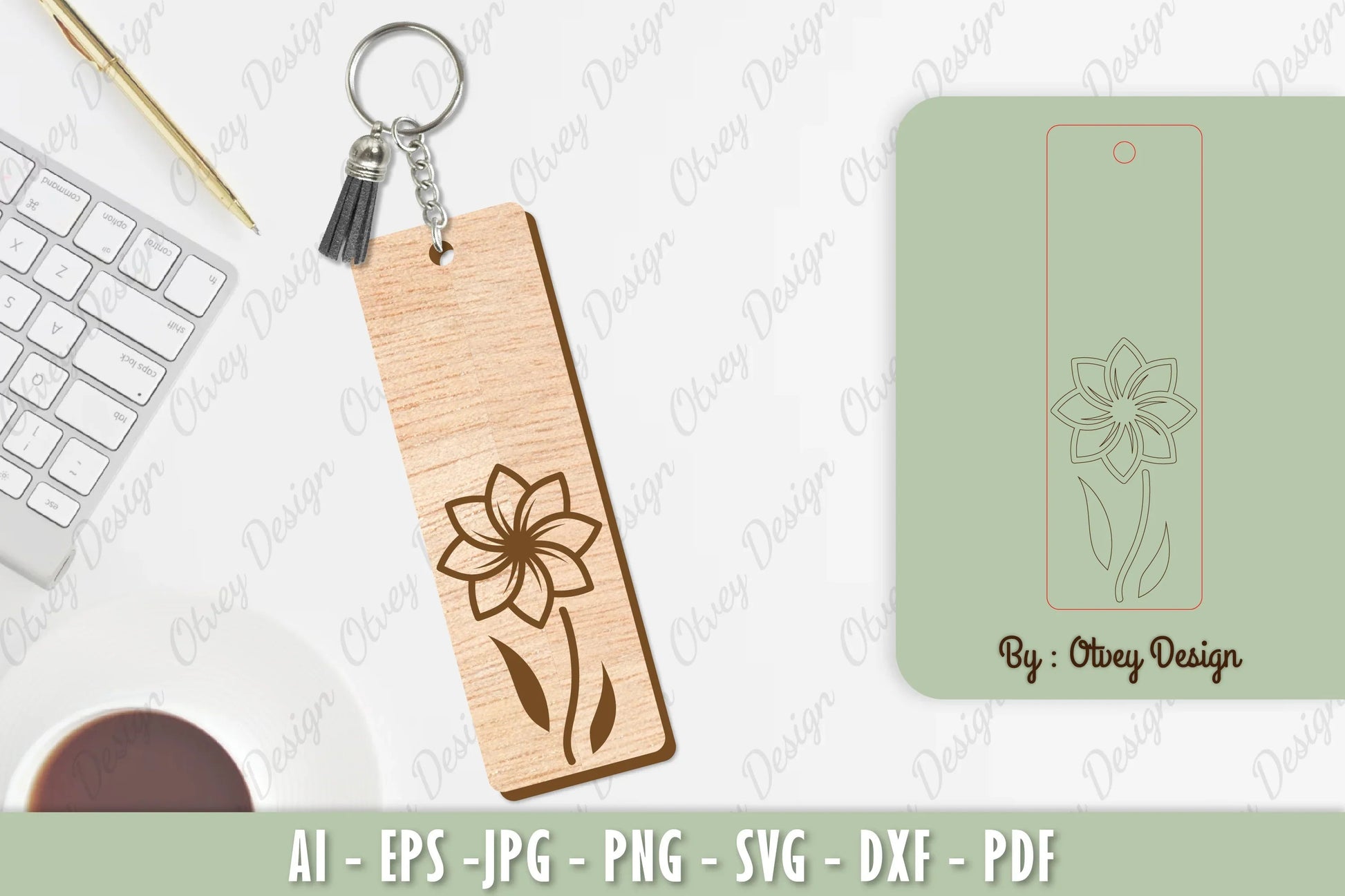 Flower Keychain Laser Cut SVG Bundle 2 - CraftNest - Digital Crafting and Art