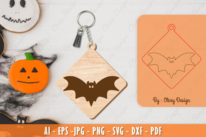 Halloween Keychain Laser Cut SVG Bundle 44 - CraftNest - Digital Crafting and Art
