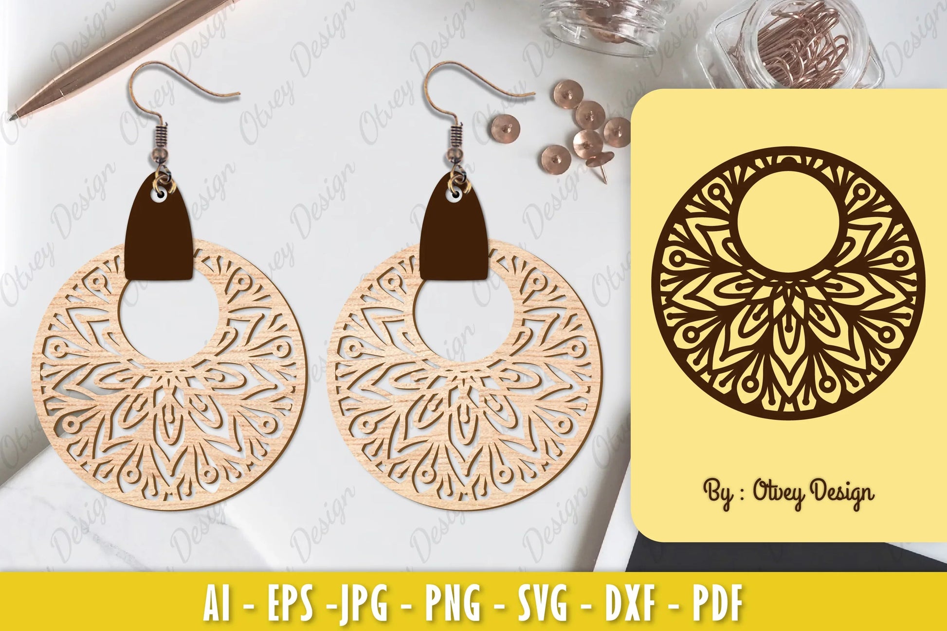 Earrings Mandala SVG Bundle 10 - CraftNest - Digital Crafting and Art