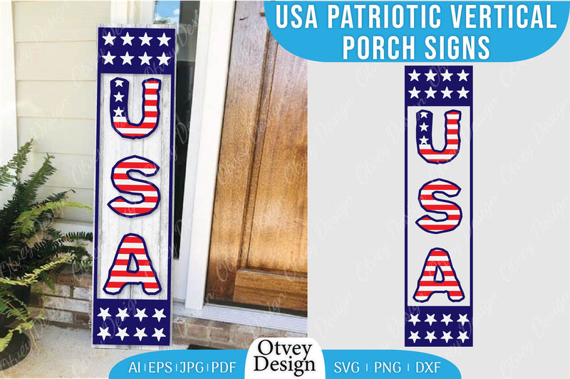 USA Patriotic Vertical Porch Signs SVG Bundle 20 - CraftNest - Digital Crafting and Art