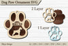Dog Paw Ornament SVG Bundle