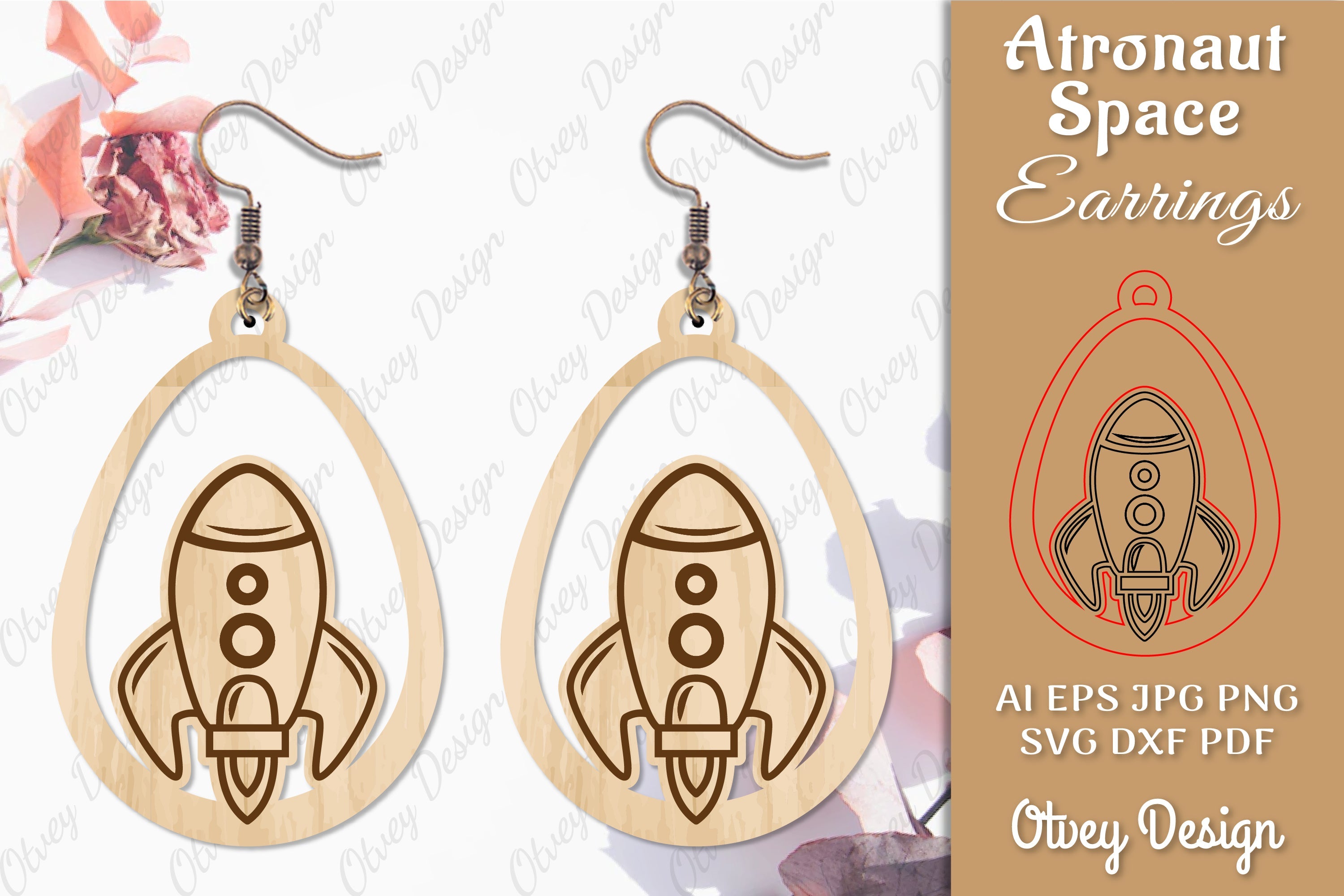 Astronaut Space Keychain Earring SVG Bundle 40 - CraftNest - Digital Crafting and Art