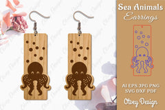 Sea Animals Earrings Laser Cut SVG Bundle 62 - CraftNest - Digital Crafting and Art