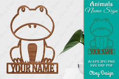 Animal Name Sign SVG Laser Cut Template Bundle - CraftNest - Digital Crafting and Art