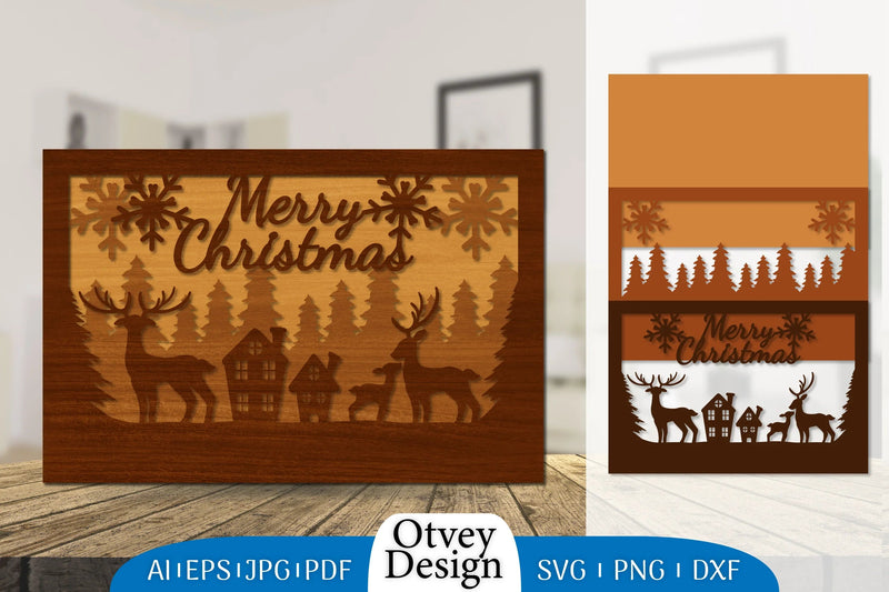 Christmas Deer Layered Lasercut SVG Bundle 10 - CraftNest - Digital Crafting and Art