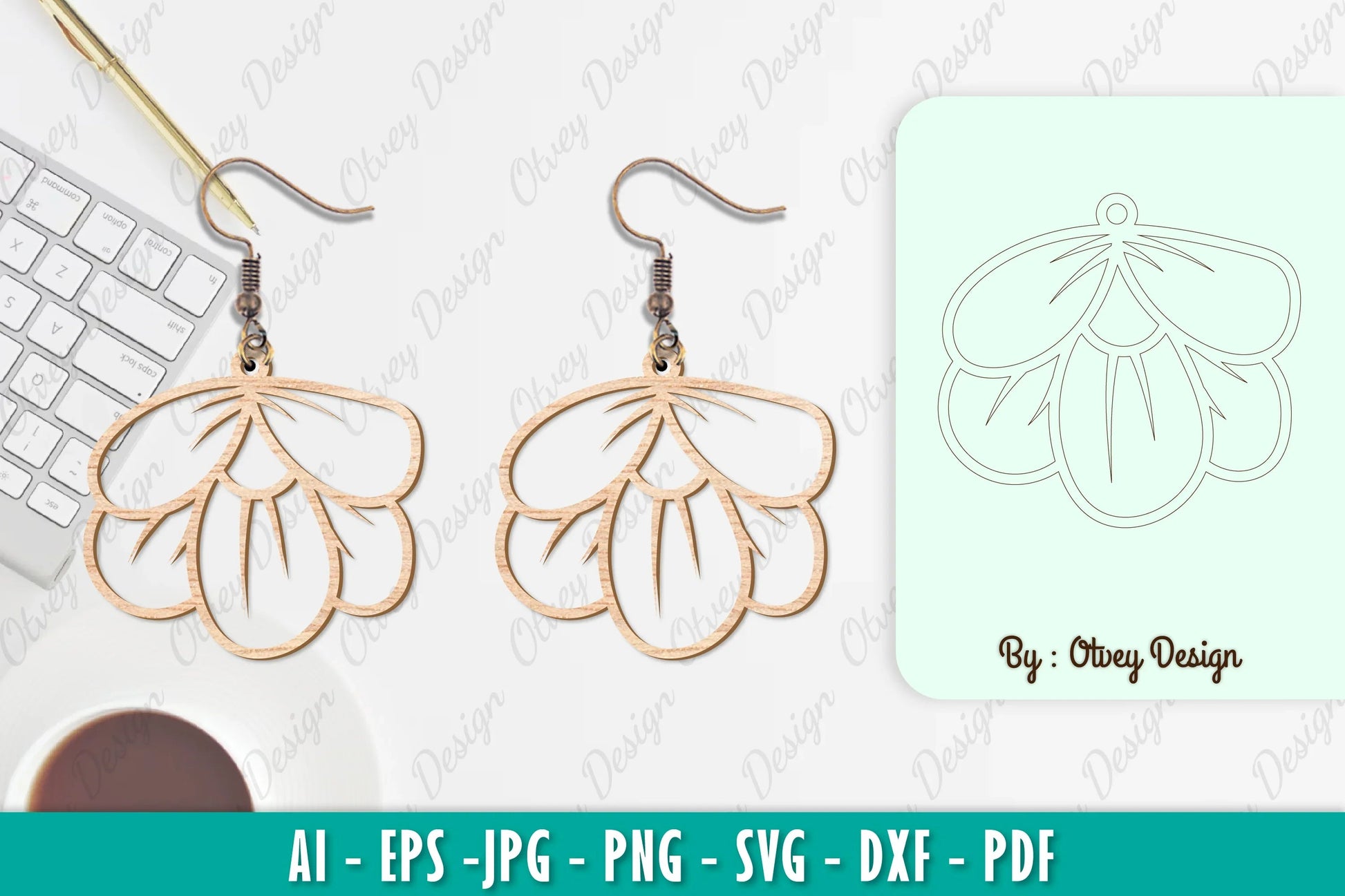 Flower Earring SVG Bundle 12 - CraftNest - Digital Crafting and Art