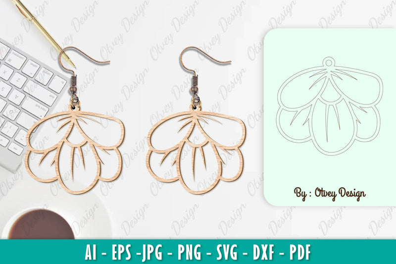 Flower Earring SVG Bundle 12 - CraftNest - Digital Crafting and Art