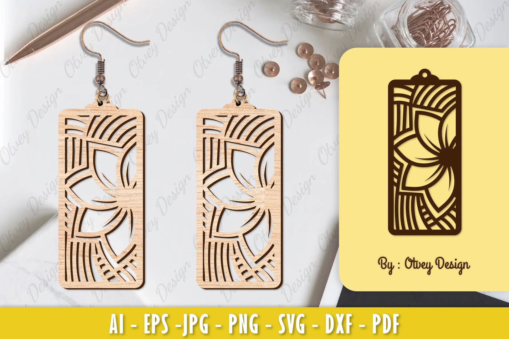 Flower Earring Laser Cut SVG Bundle 110 - CraftNest - Digital Crafting and Art