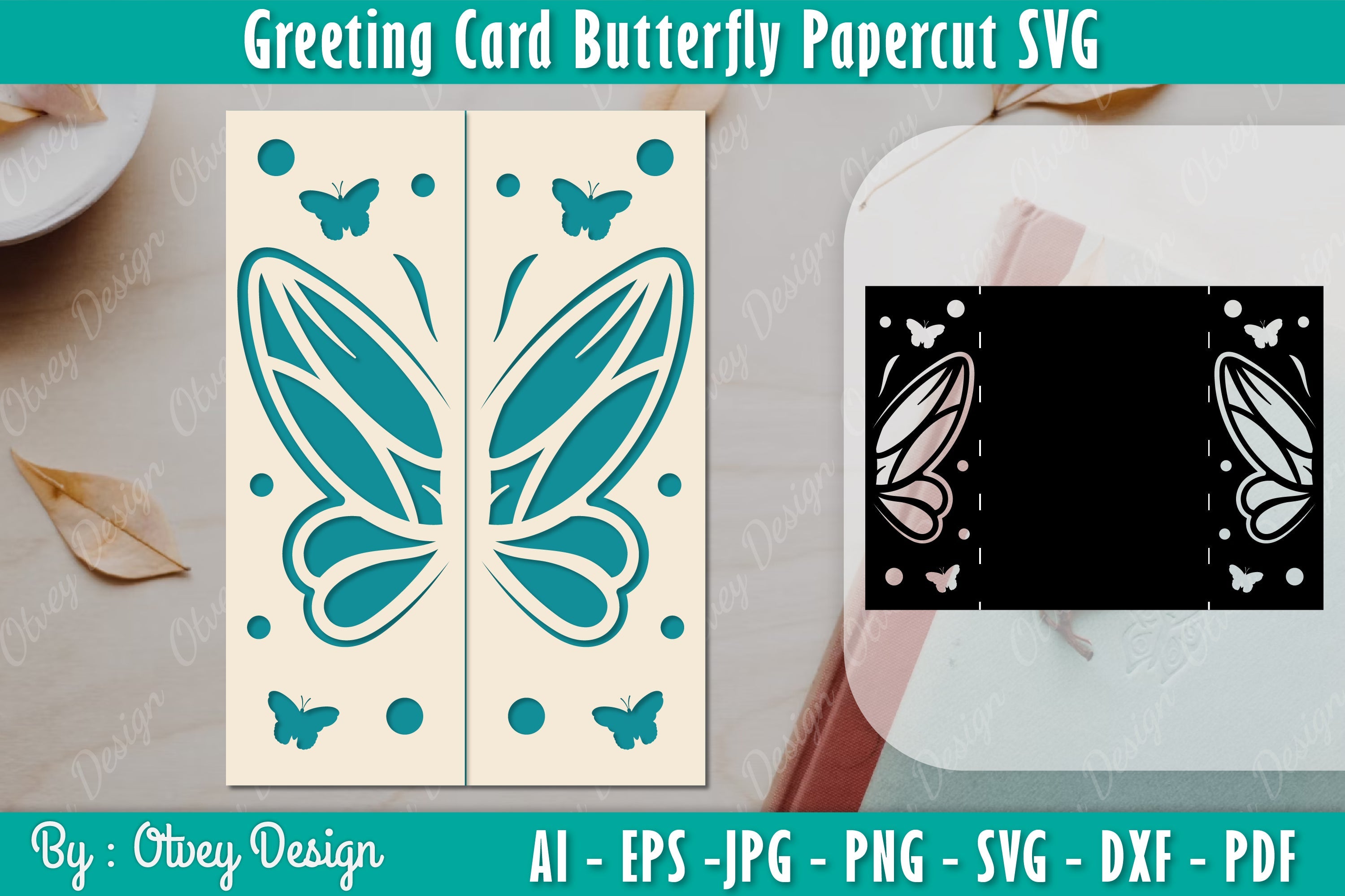 Greeting Card Butterfly SVG Bundle 2 - CraftNest - Digital Crafting and Art