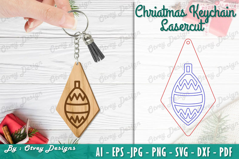 Christmas Keychain Lasercut SVG Bundle 50 - CraftNest - Digital Crafting and Art