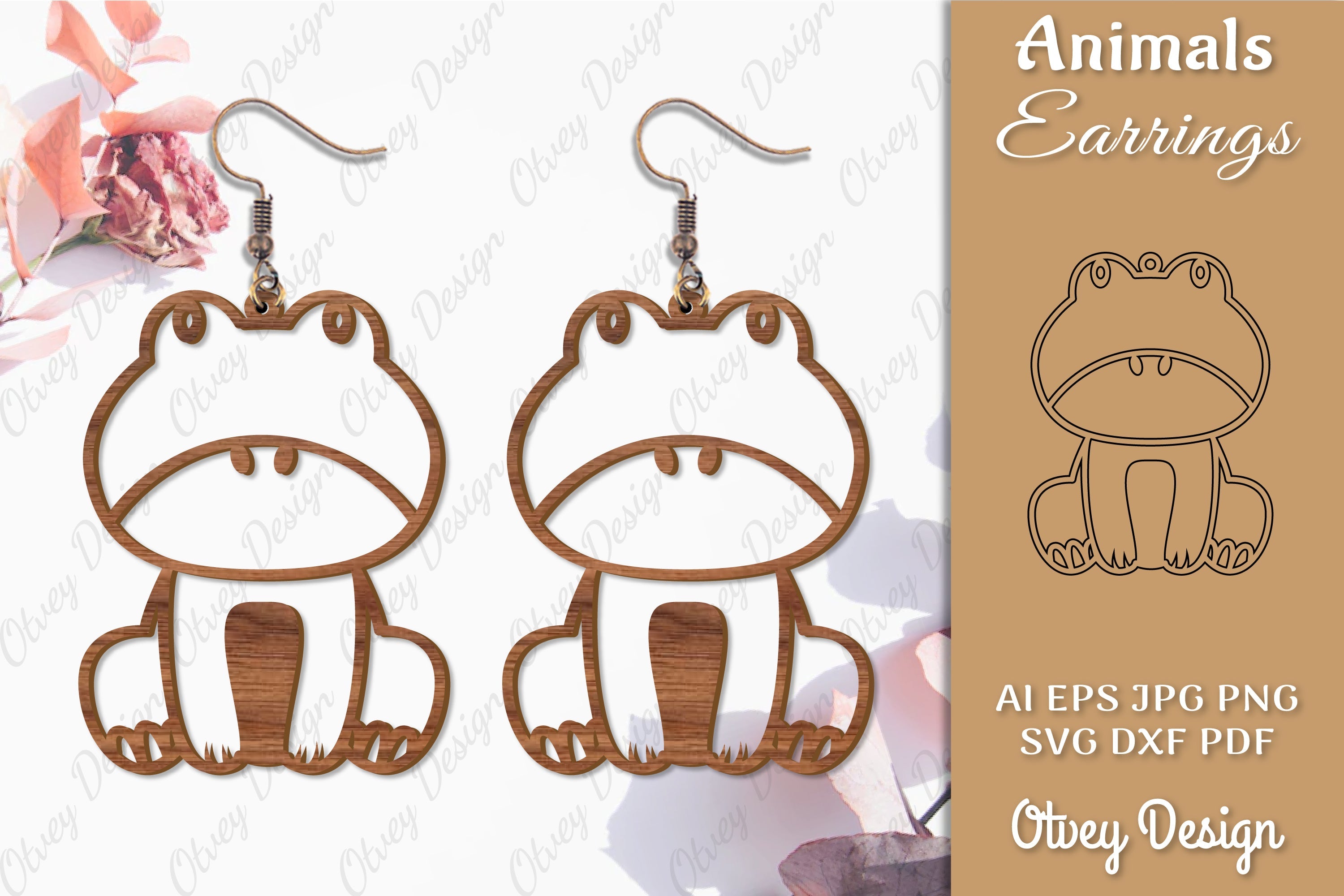Animal Earrings SVG Bundle 15 - CraftNest - Digital Crafting and Art