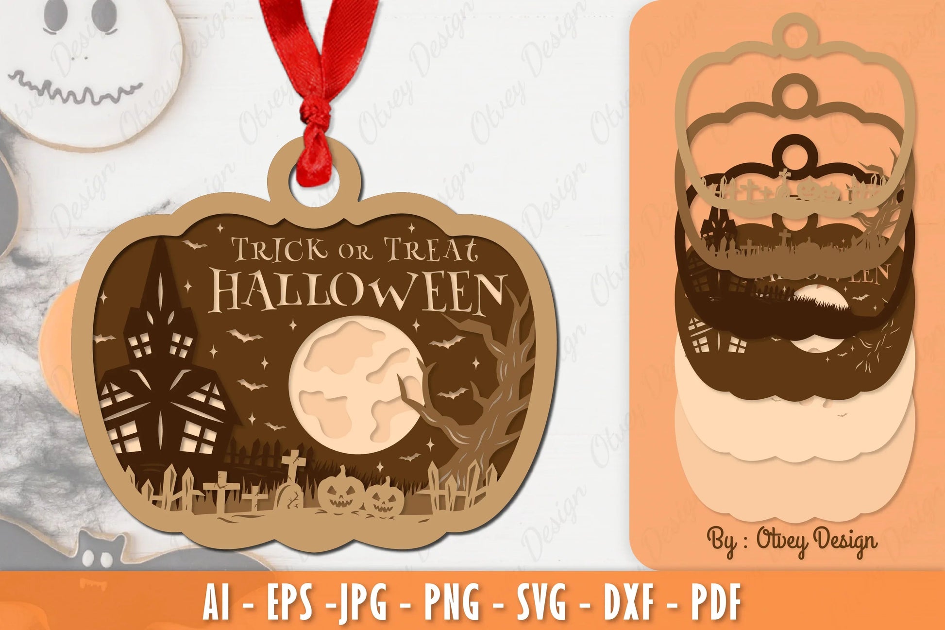 Halloween Ornament Lasercut SVG Bundle 10 - CraftNest - Digital Crafting and Art