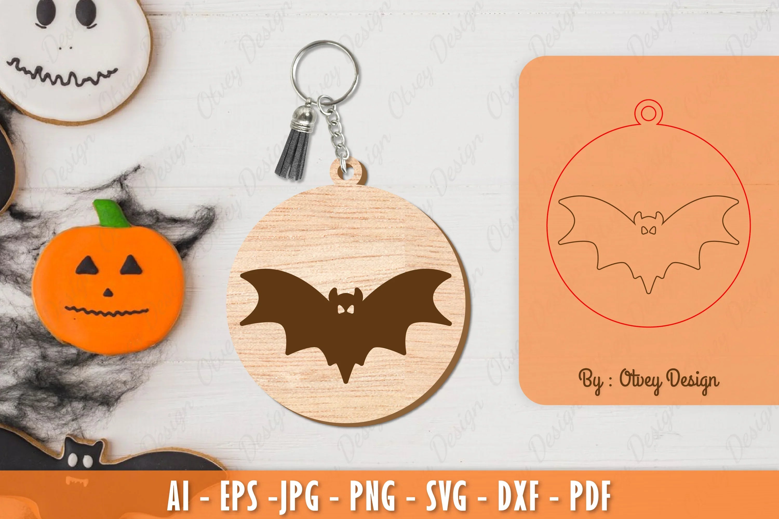 Halloween Keychain Laser Cut SVG Bundle 33 - CraftNest - Digital Crafting and Art