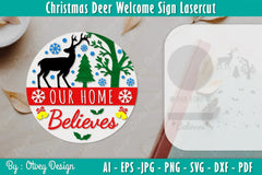 Christmas Deer Welcome Sign SVG Bundle - CraftNest - Digital Crafting and Art