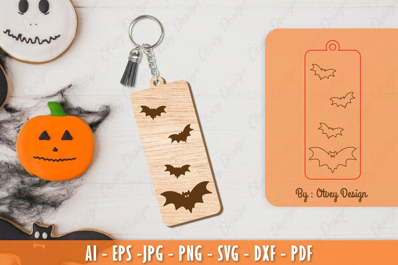 Halloween Keychain Laser Cut SVG Bundle 22 - CraftNest - Digital Crafting and Art